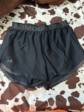 Under Armour Black Women's Athletic Shorts with Branded Waistband